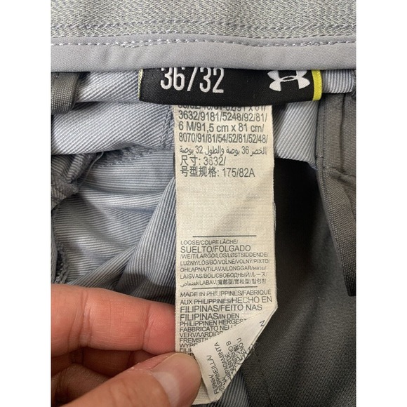 Under Armour Golf Pants Men 36x33 Gray UA Match Play Loose Fit Performance - Picture 6 of 8